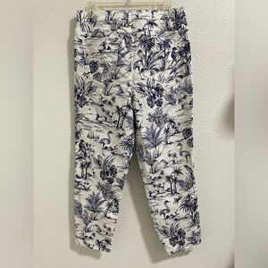 J. McLaughlin White and Blue Printed Pants